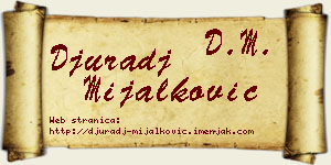 Đurađ Mijalković vizit kartica